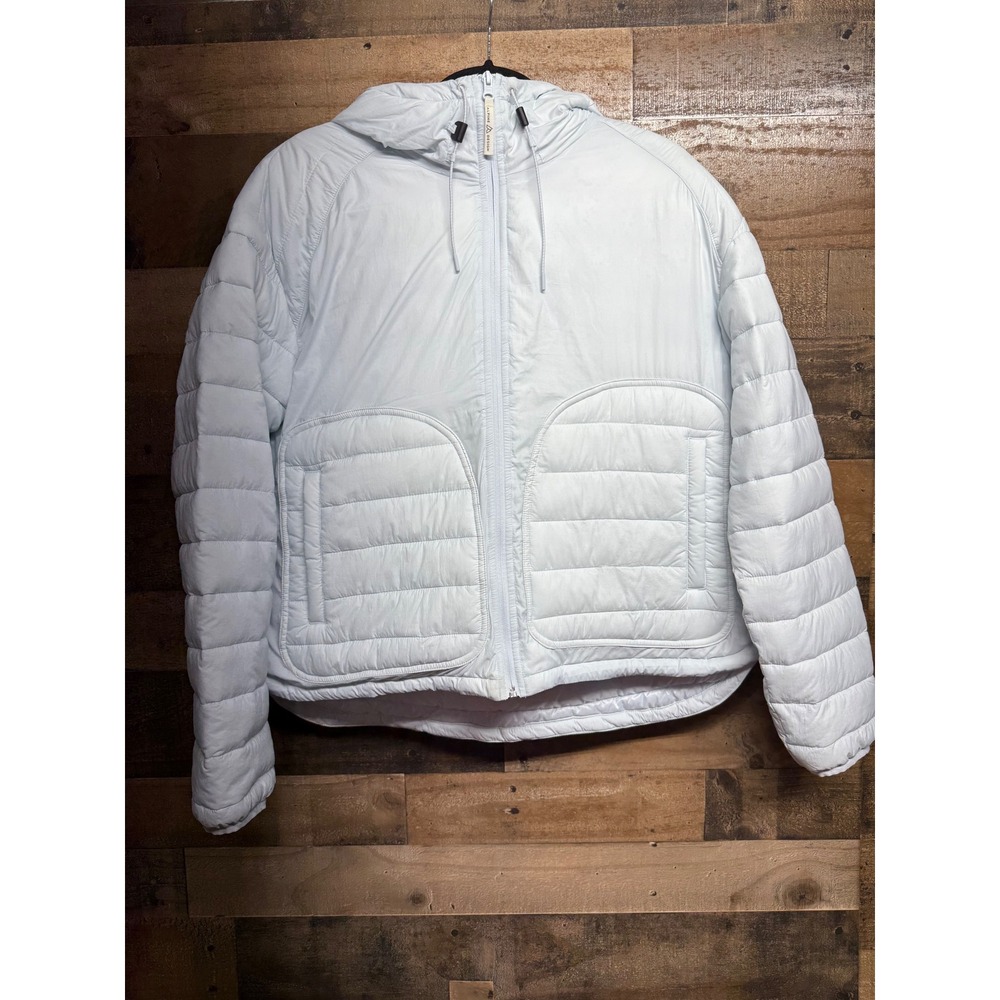 Alpine Design Womens Hooded Puffer Jacket Light Blue Recycled Insulated‎ Large